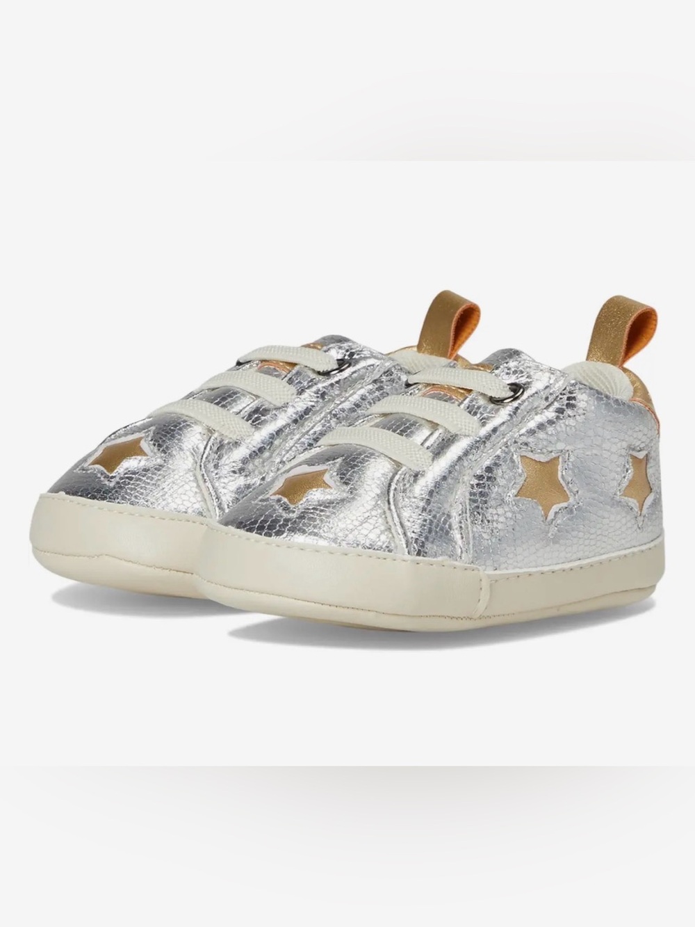 NWT Kurt Geiger Baby Metallic Silver Star Sneakers